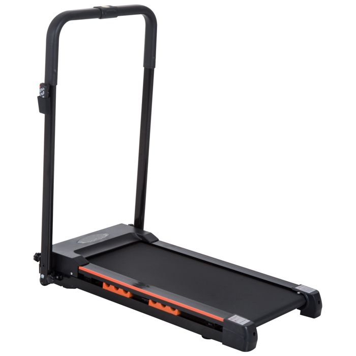Tapis roulant électrique de marche 370 W pliable télécommande écran LCD vitesse 1-6 Km/h acier noir neuf 31