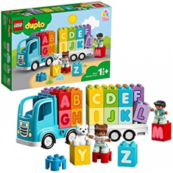 10915 duplo my first le camion des lettres, jouet éducatif pour bébé de 1 an et demi, briques d'apprentissage alphabet enfant