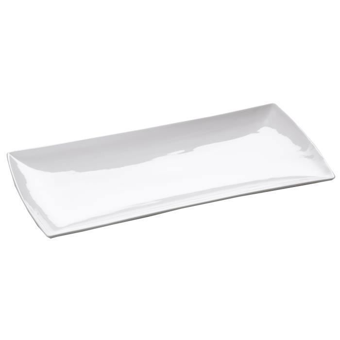 Maxwell & Williams East meets West Plat Anguleux, Plateau, Assiette de Service, Carré, Porcelaine, Blanc, 40 cm x 20 cm, JX250037