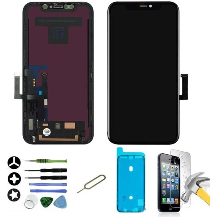 Mobilevie VITRE Tactile + ECRAN LCD ASSEMBLÉ sur Chassis pour iPhone 11 Noir Original