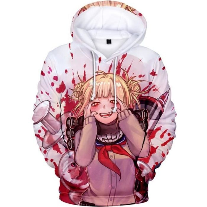 Sweatshirt My Hero Academia Himiko Toga Sweat à Capuche Hoodie Manche Longue Pull à Capuche Homme Femme Casual Automne Hiver