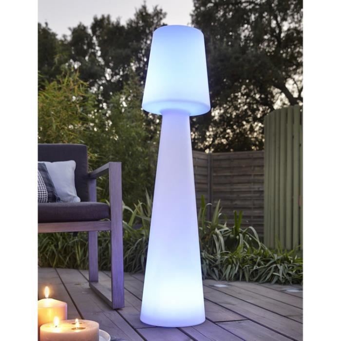 Lampadaire extérieur LED multicolore sans fil en polyéthylène Lola multicolore,blanc