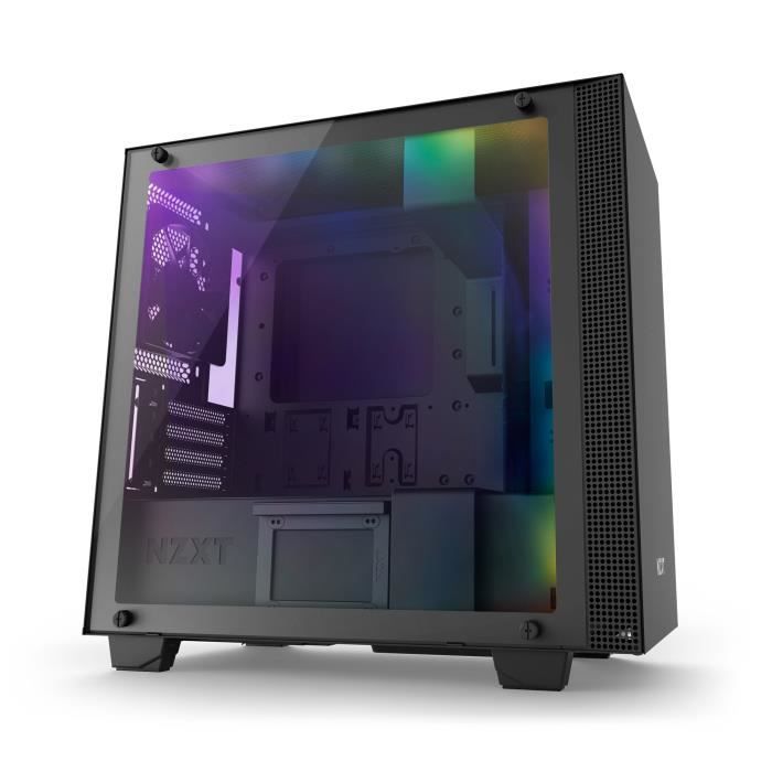 NZXT Boîtier PC Smart H400i - Micro-ATX - Smart Device - Panneau en verre trempé - Noir