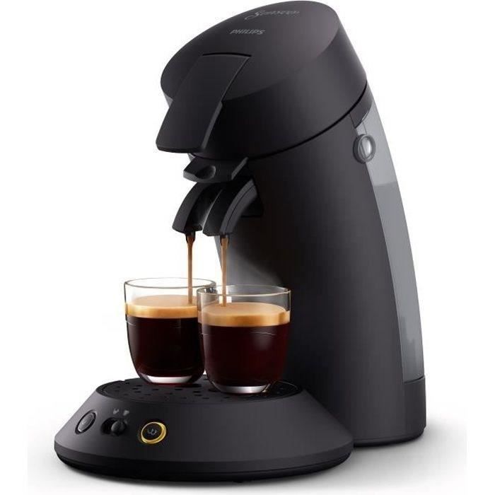 Machine à café dosette SENSEO ORIGINAL+ Philips CSA210/61, Booster d’arômes, Crema plus, 1 ou 2 tasses, Noir Carbone