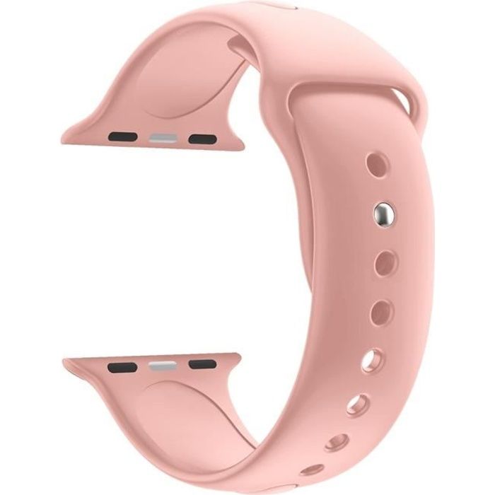 [Compatible Apple iWatch 38 mm] Bracelet Silicone Rose Souple Taille S-M Sport Mixte Remplacement Montre
