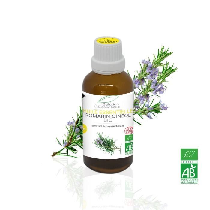 Huile Essentielle BIO de Romarin 50ml. Huile chémotypée ABLabel, Ecocert Bio 100 % Pure et Naturelle ENTREPRISE FRANCAISE