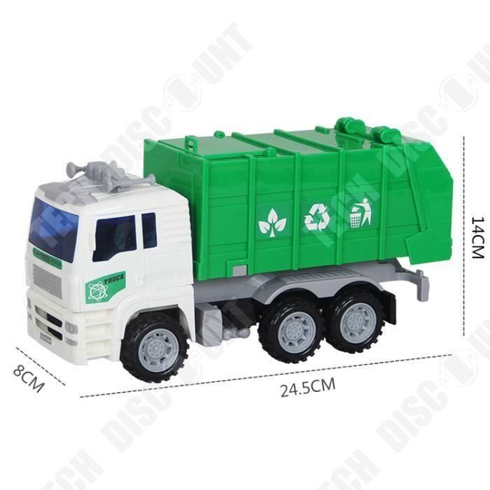 TD® Camion Poubelle Recyclage-Voiture Enfant Vert Maquette Camion Benne Garbage Truck Jouet Cadeau d'anniversaire Noël Fête