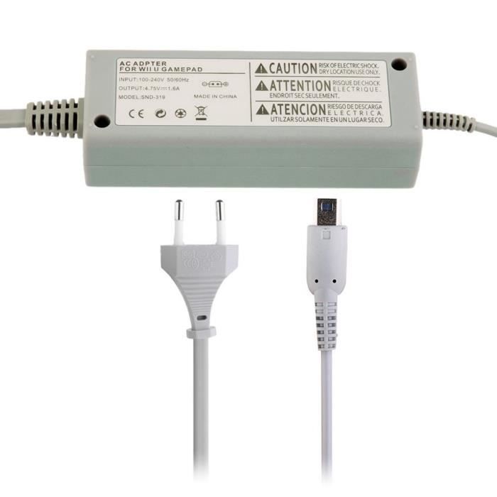 100V-240V Adaptateur Secteur Chargeur Alimentation Pour Wii U WIIU Gamepad Manette EU prise