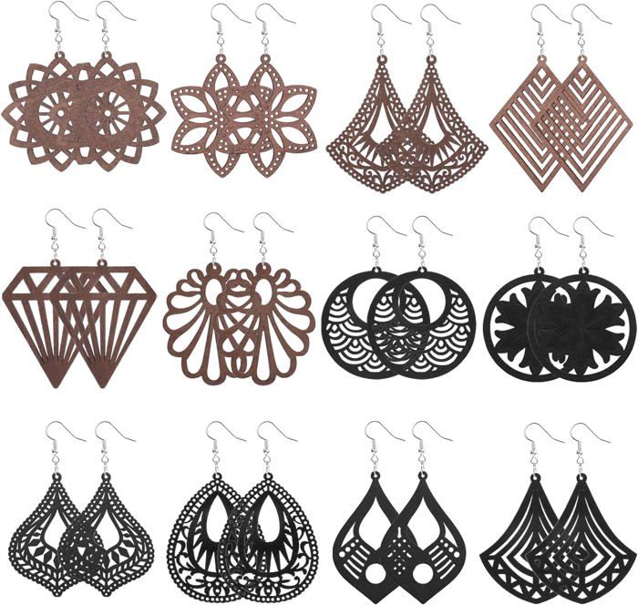 Lot De 12 Paires De Boucles D'oreilles Neuves - Modèles Variés, Sans Emballage