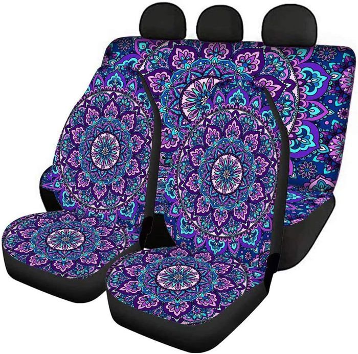 Linarun Lot Complet De Housses De Siège De Voiture Pour Sièges Avant Et Arrière (rose, Ensemble Complet