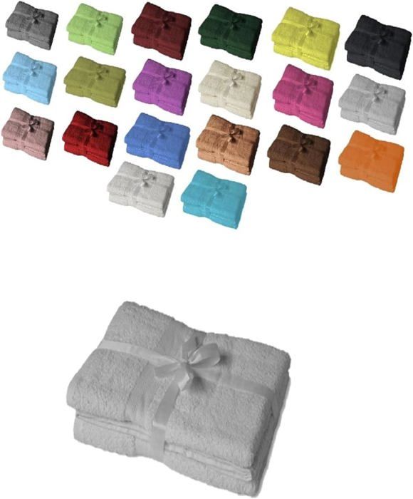 Lot De 2 Serviettes De Bain Julie Julsen 100x150 Cm - Coton 100% - Design Moderne Et éponge Douce