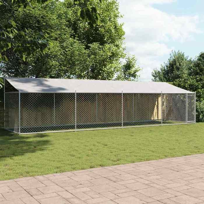 vidaXL Chenil avec toit et porte 8x2x2 - vue 2