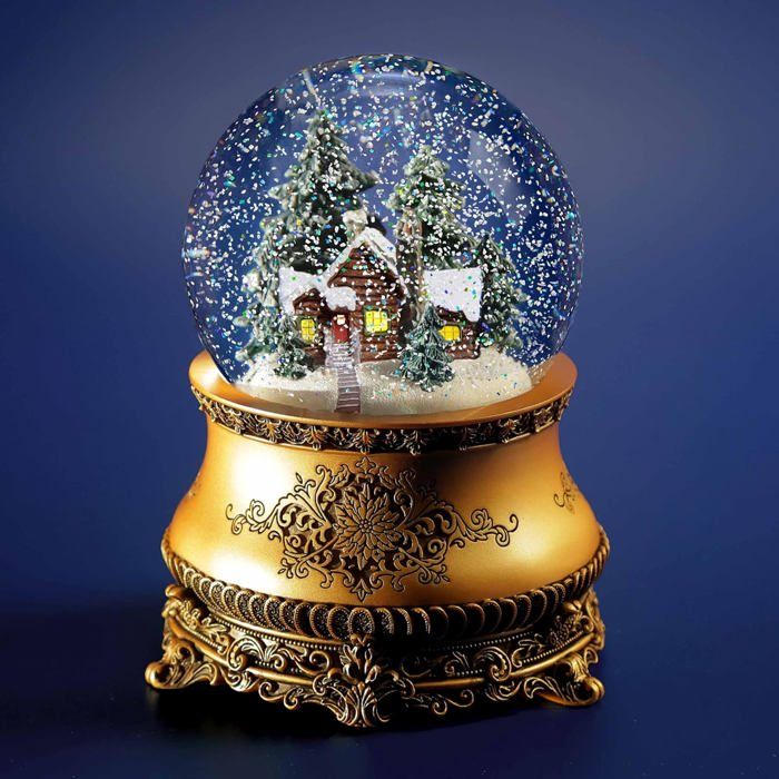 Boule à Neige Musicale De Noël Avec Lumières LED - Ornement Père Noël, Musique, Fonction Piles - Décoration Cadeau Pour Fêtes