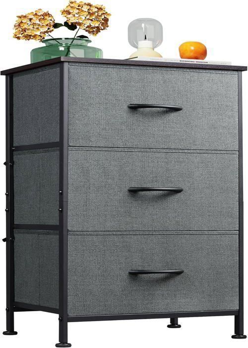 Commode En Tissu 11 Tiroirs - Meuble Rangement Chambre Adulte, Cadre Acier, Plateau Bois, Style Bohème - 5