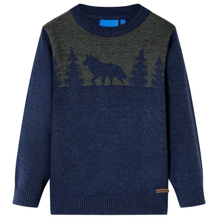Pull-over tricoté pour enfants bleu marine 92/104/116/128/140 Pull-over tricoté pour enfants bleu marine 92/104/116/128/140
