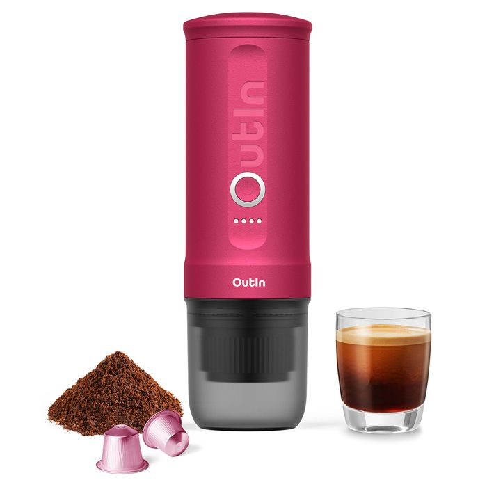 Cafetiere portable - Outin - Nano - 7500 mAh - 20 bars - Rouge