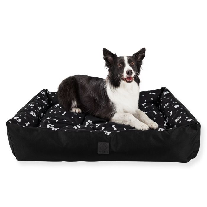Meilleurs prix pour Lit pour Chien Panier Coussin Canapé M 95x75 cm Grande Taille Noir Motif PET ZEN Étanche Lavable
