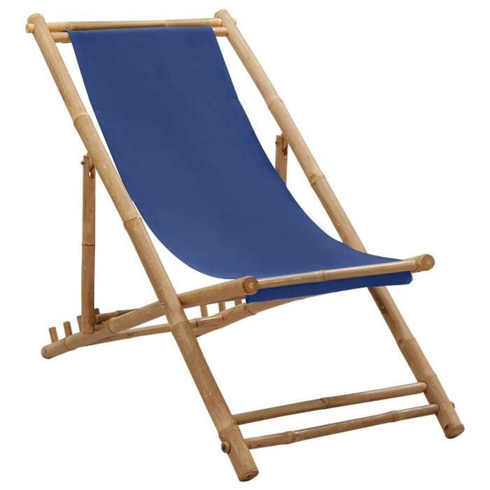 Lemon Chaise de balconVIDAXL Chaise de terrasse Bambou et toile Bleu marine CCL38648535