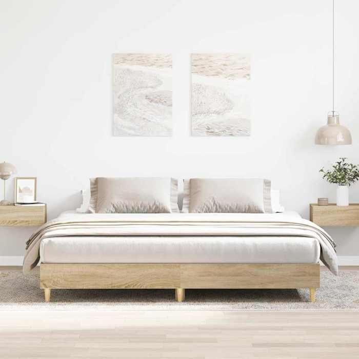Cadre de lit double-Lit adulte contemporain-sans matelas-chêne sonoma 180x200 cm BDMF00349328954