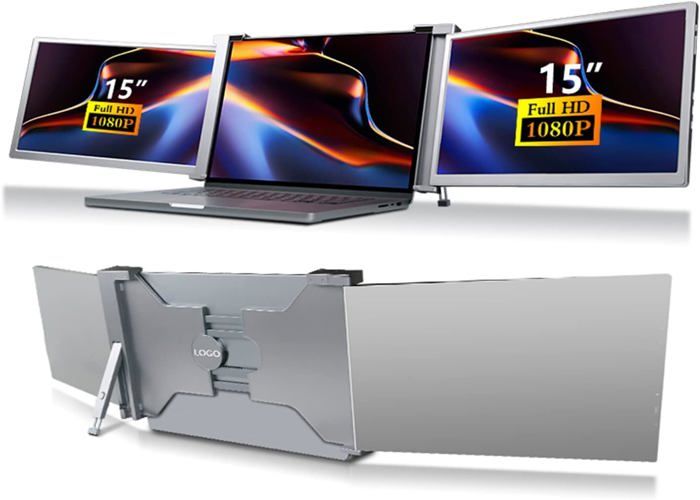 Moniteur Portable pour Ordinateur Portable écran IPS 15 Full HD 1080p Triple écran pour Ordinateur Portable de 15 à 17