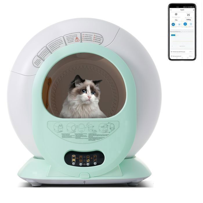 Meilleurs prix pour Litière automatique pour chat de 65 litres - Nettoyage automatique sadapte à différents types de déchets efficace et pr