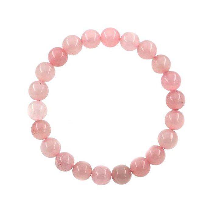 Bracelet Quartz Rose Perles 8mm, Pierre Naturelle Élastique, Lithothérapie,  Homme, Femme