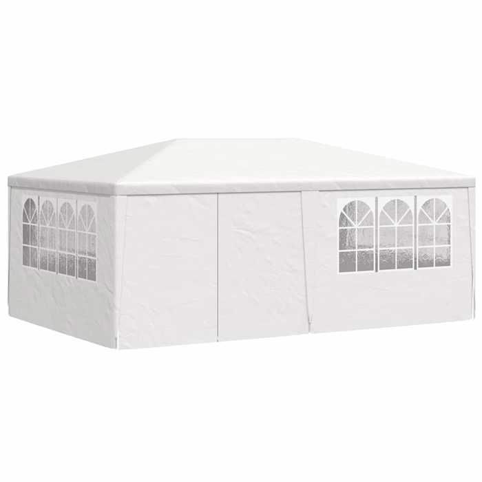 (JUIN SOLDES) Tente de réception - JM - Avec un design pliant - et parois latérales 4x6 m Blanc 90 g/m² EU13124