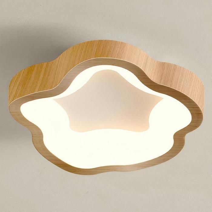 WOTTES Plafonnier LED Moderne Naturel - 14W Blanc Chaud Luminaire Fleur Lampe de Plafond pour Couloir Salle de bain - 1pcs Dia 23cm