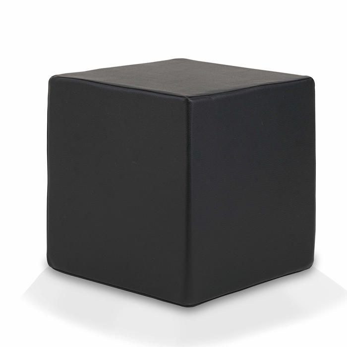 Pouf repose-pieds carré Ottomana Cube 40x40x40 cm Canapé déhoussable Résistant et anti-déchirure Tabouret Noir E14 Ecopuf