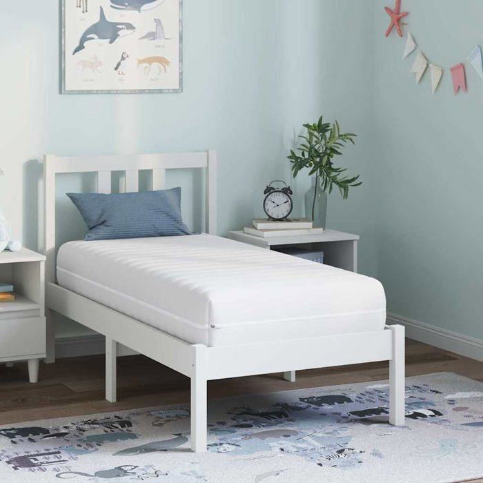 Matelas à ressorts ensachés - vidaXL - 60x120 cm - Blanc - Couche de noix de coco - Mousse confortable