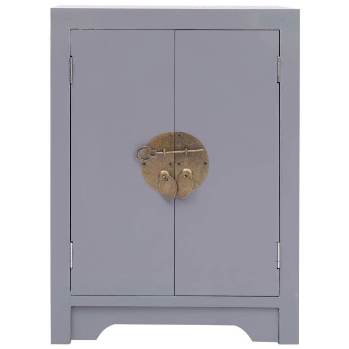 SALE 2026Armoire de lit - Cabinet chambre industrielle Gris - Table de chevet Gris 38x28x52cm Bois de Paulownia 5.1 Kg 438735