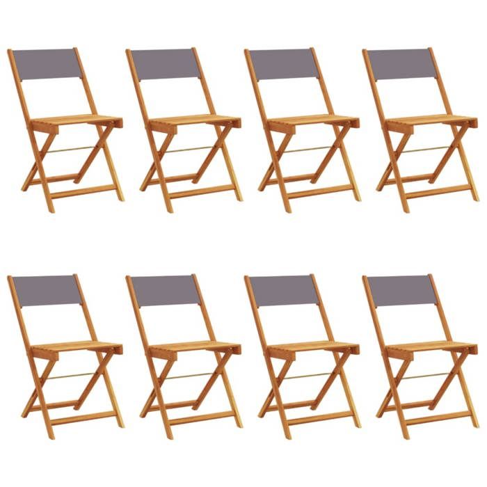 STAR SALE® Chaises de jardin pliantes (8 pcs) - Sièges de jardin - tissu et bois massif 41x52.5x80 cm T1554