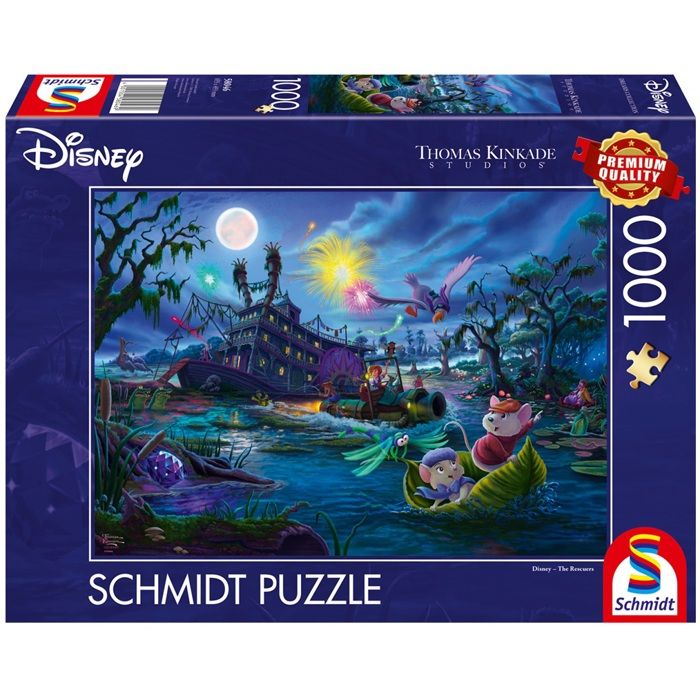 Puzzle - SCHMIDT SPIELE - Les sauveteurs Bernard et Bianca - 1000 pièces - 69 3 x 49 3 cm - Collection Thomas Kinkade