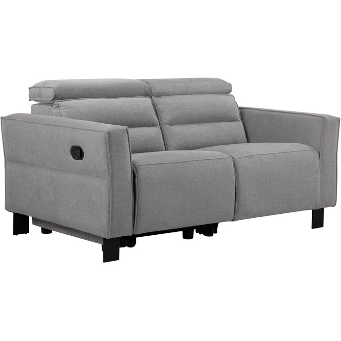 Carpari-canapé 2 Places Avec 1 Fauteuil Relax Manuel En Tissu Gris Clair Carpari-canapé 2 Places Avec 1 Fauteuil Relax Manuel En Tissu Gris Clair