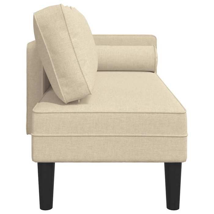 Fauteuil Relax - Crème - Fauteuil long - 1 Place - avec coussin -s crème tissu 116.5x62x57.5 cm F1273