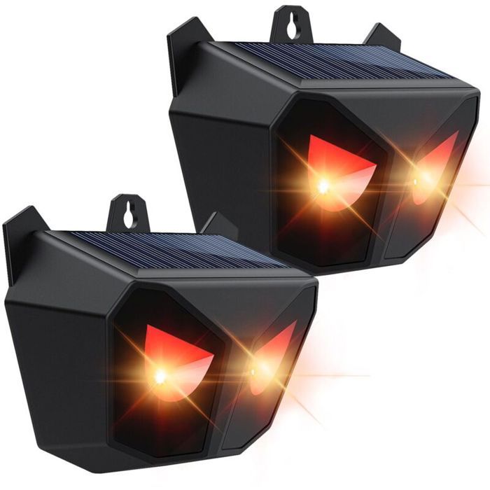 Repulsif solaire nocturne animaux sauvages  LED rouges impermeable  pour jardin cour ferme poulailler