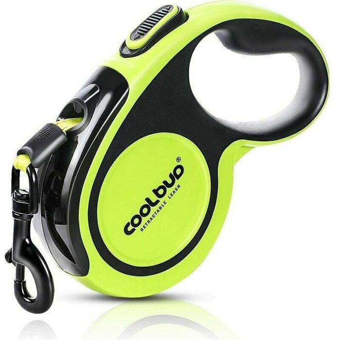 Laisse Chien Enrouleur pour Gros Chien Jusquà 50kg Ruban en Nylon Solide Extensible à 5M Rétractable avec Coutures ENEVAOCT