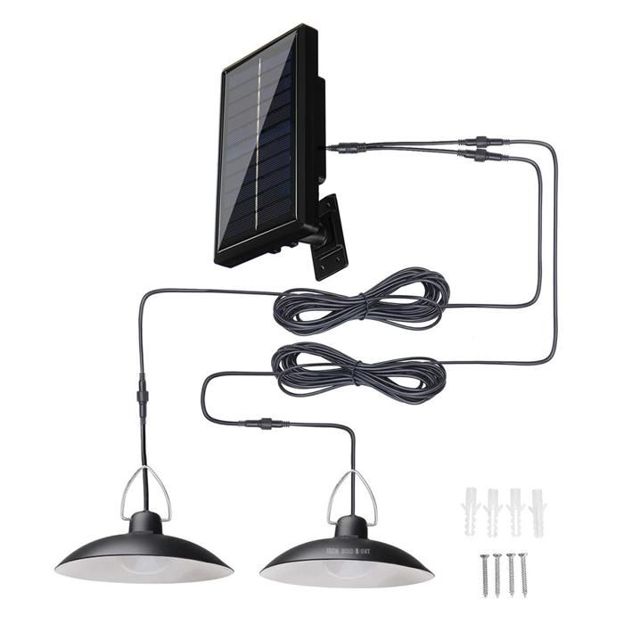 Lampe solaire extérieur et intérieur ipx65 étanche 18h - Roame - un pour deux lampe suspension solaire avec télécommande et câble
