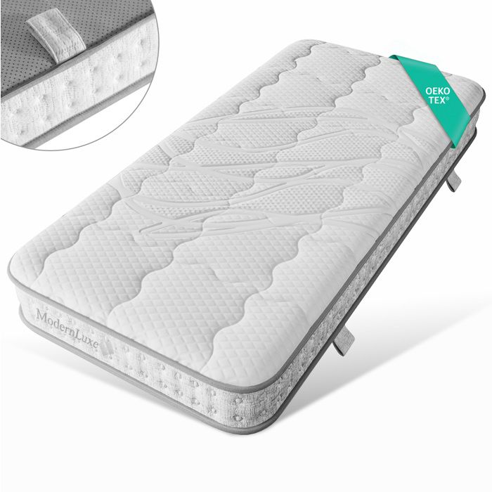 Matelas à ressorts ensachés 7 zones 90 x 190 cm H3 15 cm blanc livré roulé