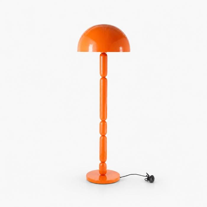 Lampadaire en bois et métal orange - Romy - Maison Pavane