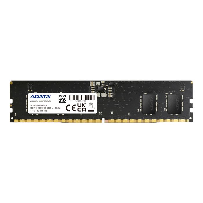 ADATA AD5U48008G module de mémoire 8 Go 1 x 8 Go DDR5 4800 MHz ECC Neuf - vue 1