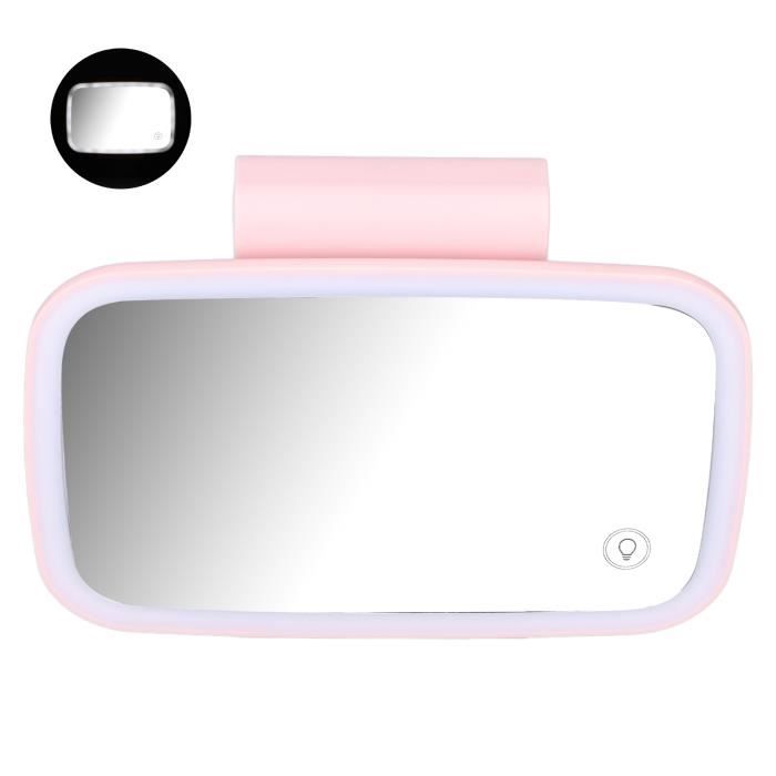 Akozon Miroir pare-soleil Pare-soleil de voiture miroir de maquillage  Surround LED allume l'écran tactile Plug and Play avec clip