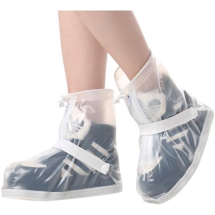 Couvre-chaussures imperméables réutilisables  Protection de chaussures de  pluie pliable - Mise à niveau des couvre-chaussures de pluie en silicone,  couvre-chaussures réutilisables et lavables Geruwam : : Mode