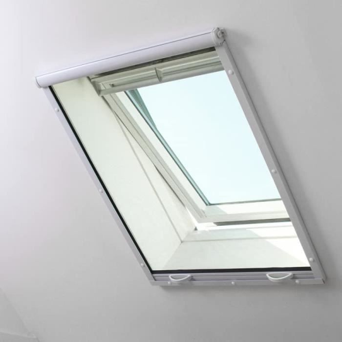 Moustiquaire de fenetre L125 x H145 cm en aluminium laqué blanc - Recoupable en largeur et