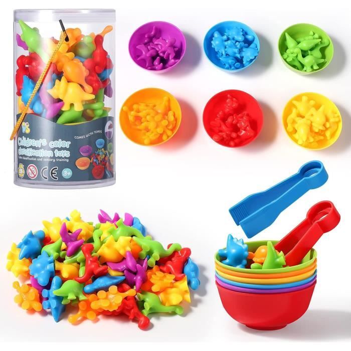 Dinosaure Jouet pour Comptage et Tri, Jeu de Tri Motricité Fine Jouet Educatif Enfants