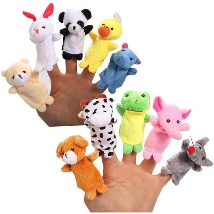 TRIXES 10 Marionnettes d'Animaux pour Bébés Assorties à Mettre aux TRIXES 10 Marionnettes d'Animaux pour Bébés Assorties à Mettre aux