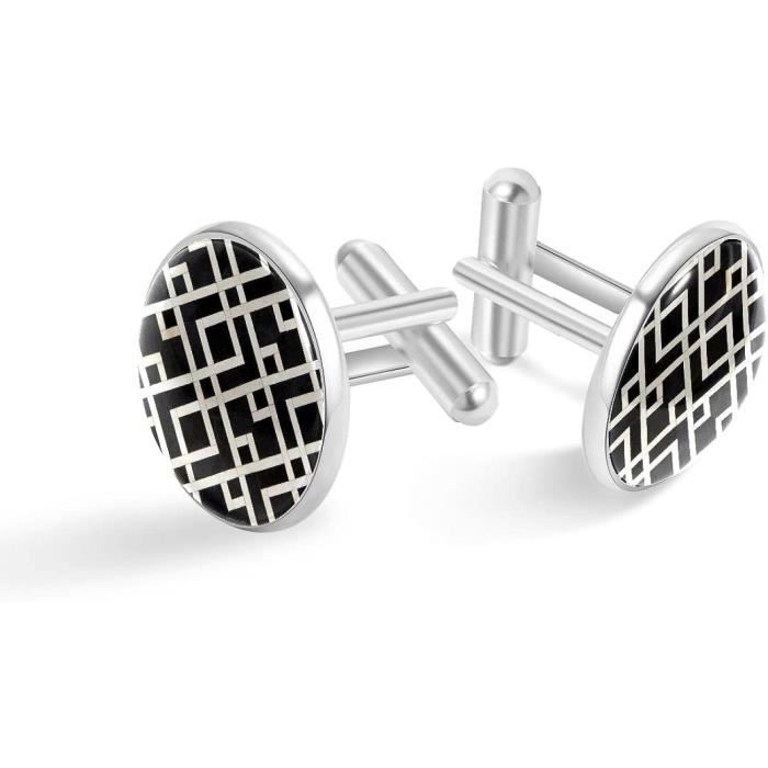 Boutons De Manchette Acier Inoxydable Fleur – Lot Élégant Mariage & Business – Look Classique Homme
