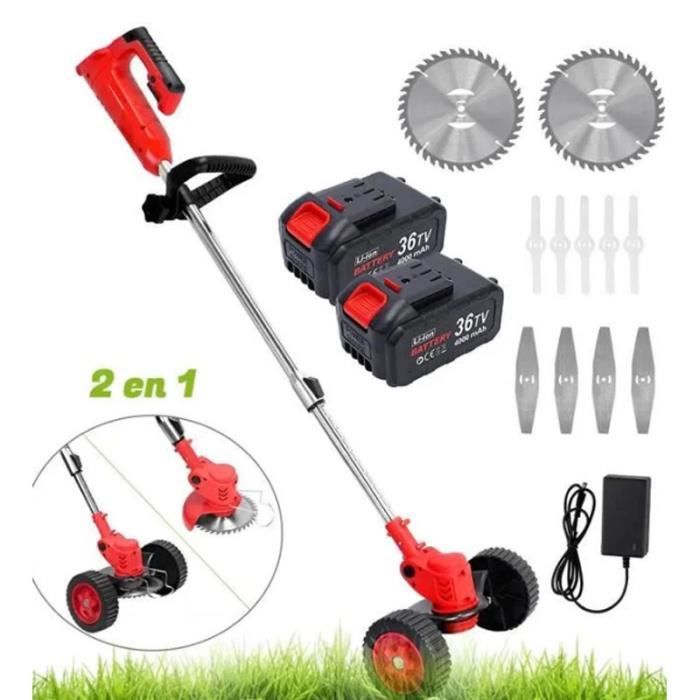 Dbroussailleuse sans Fil - S - Coupe-Bordure 3 en 1 - Batteries 4.0A - Coupe de Jardin - Pelouse