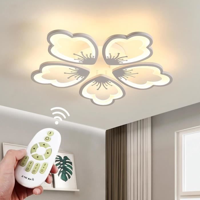 Comely Plafonnier LED, Luminaire Plafonnier 60W 6750LM, Lampe de Plafond Moderne de Pétale pour Salon Chambre Salle à Manger Cuisine, Blanc Froid 6500K, Dia60cm