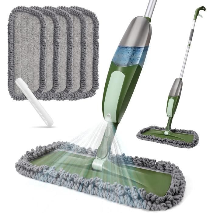 Mini Serpillère Portable Avec Essorage Manuel - Éponge Microfibre, Manche ABS - Pour Nettoyer Tables, Vitres, Plans De Travail, Salles De Bain - Facile à Ranger